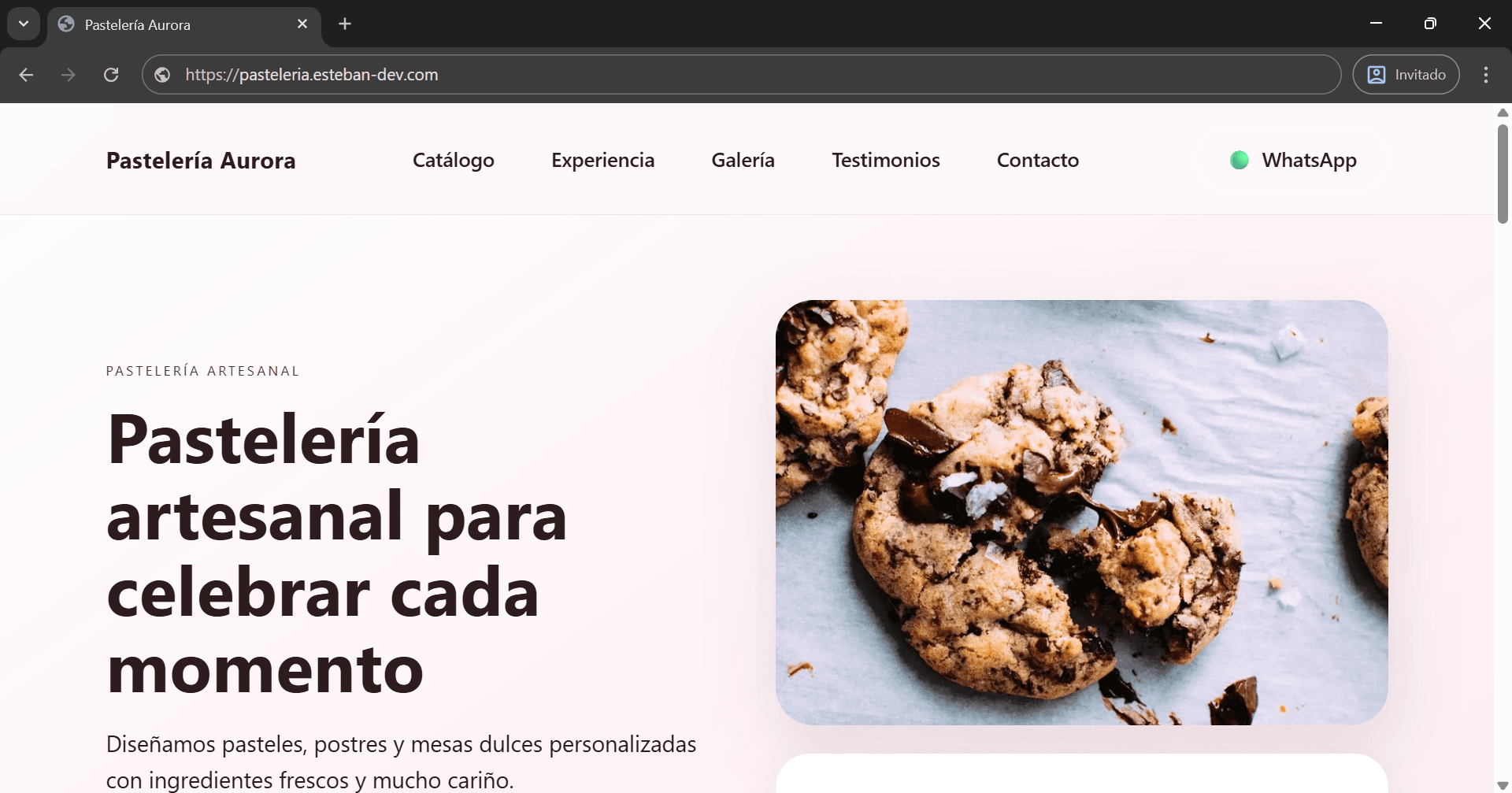 Pastelería Aurora — ejemplo de landing y diseño web para negocios